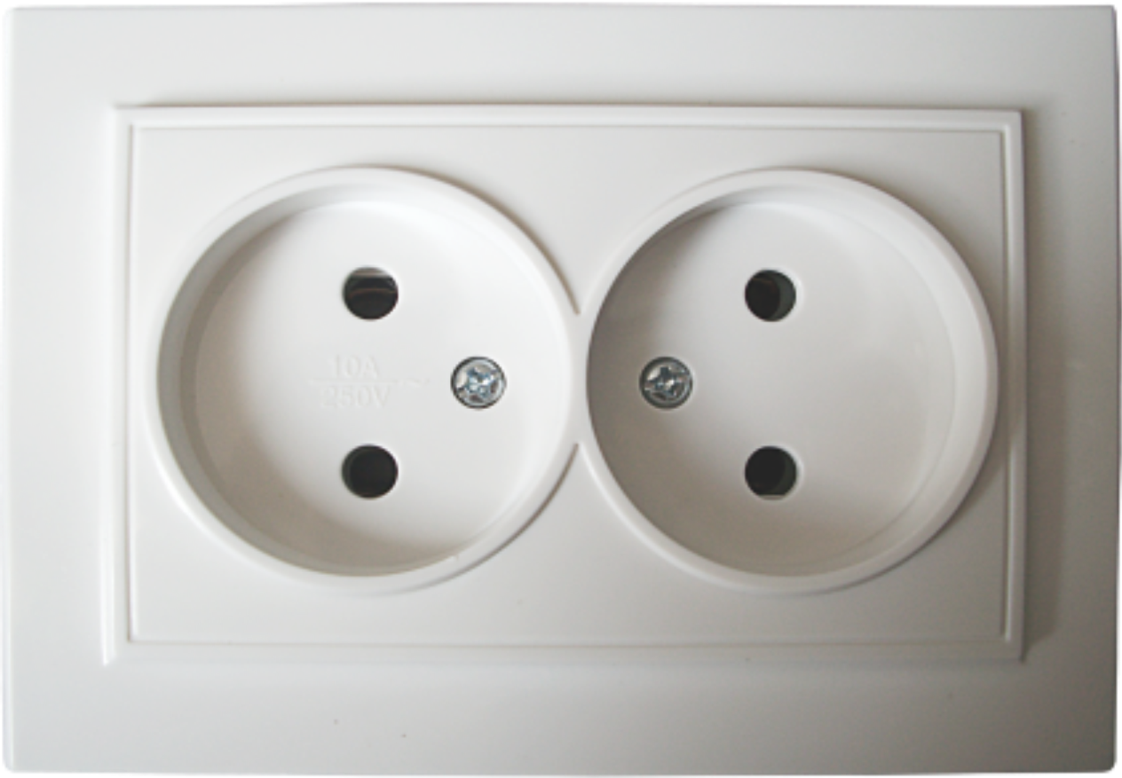 Double internal socket, white RIGHT HAUSEN KIRA HN-016091