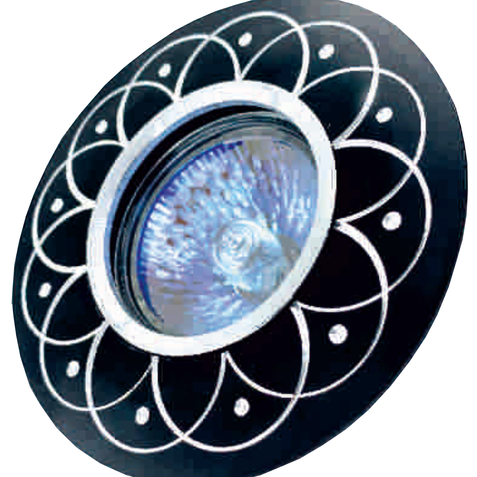  Recessed MR16 Spotlight RIGHT HAUSEN Silver Ornament Black HN-276042