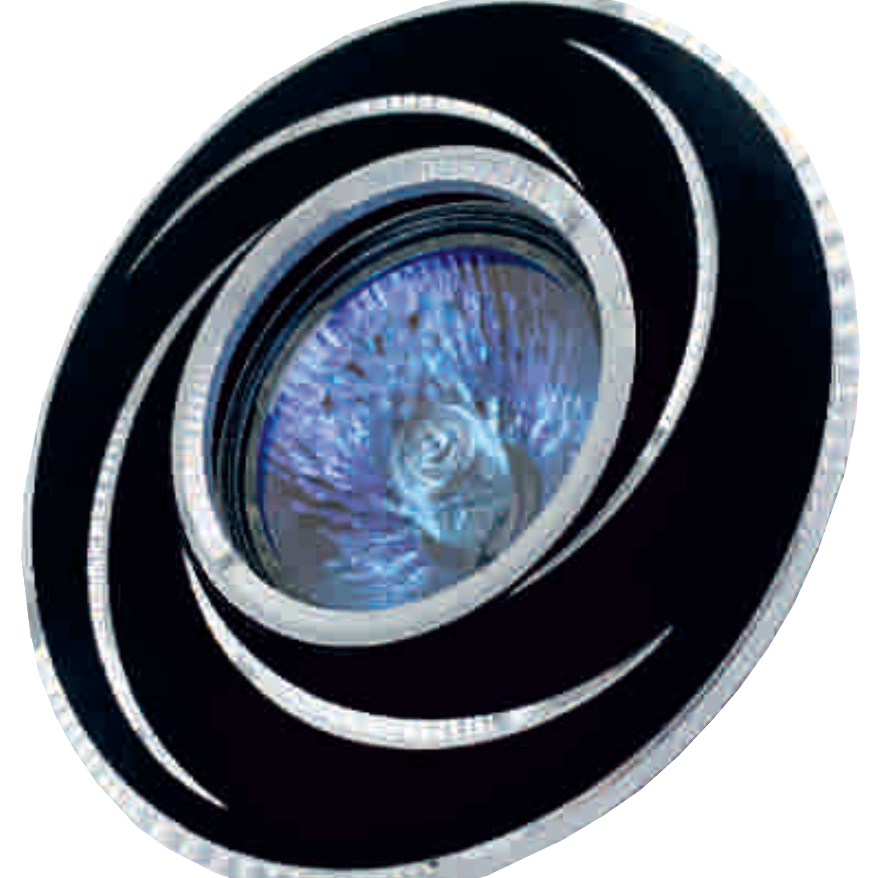 Recessed MR16 Spotlight RIGHT HAUSEN Silver Stripes (HN-276028 - Gold / HN-2760210 - Chrome / HN-276022 - Black)