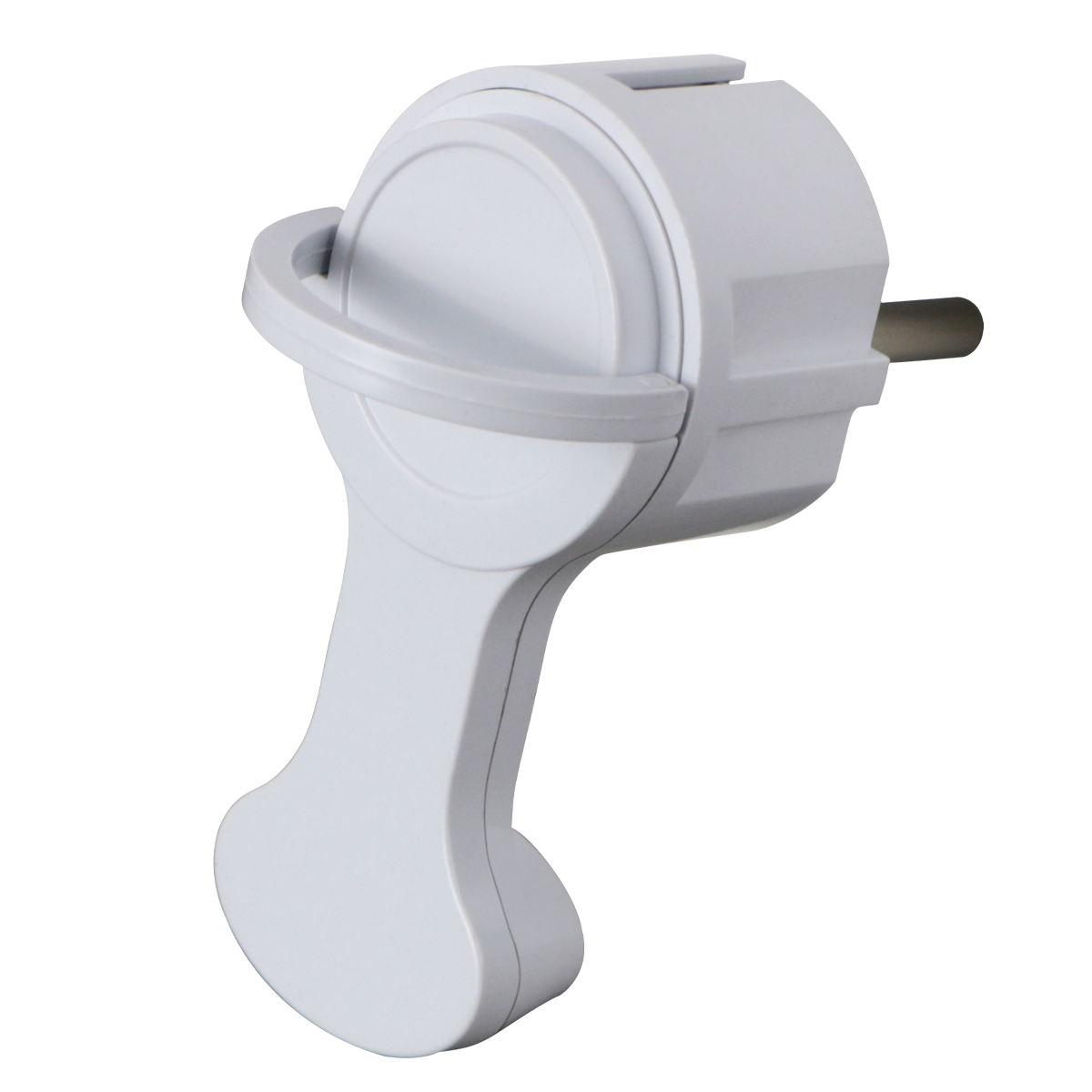 Angled Electrical Plug with Grounding and Ring, Flat HN-021141