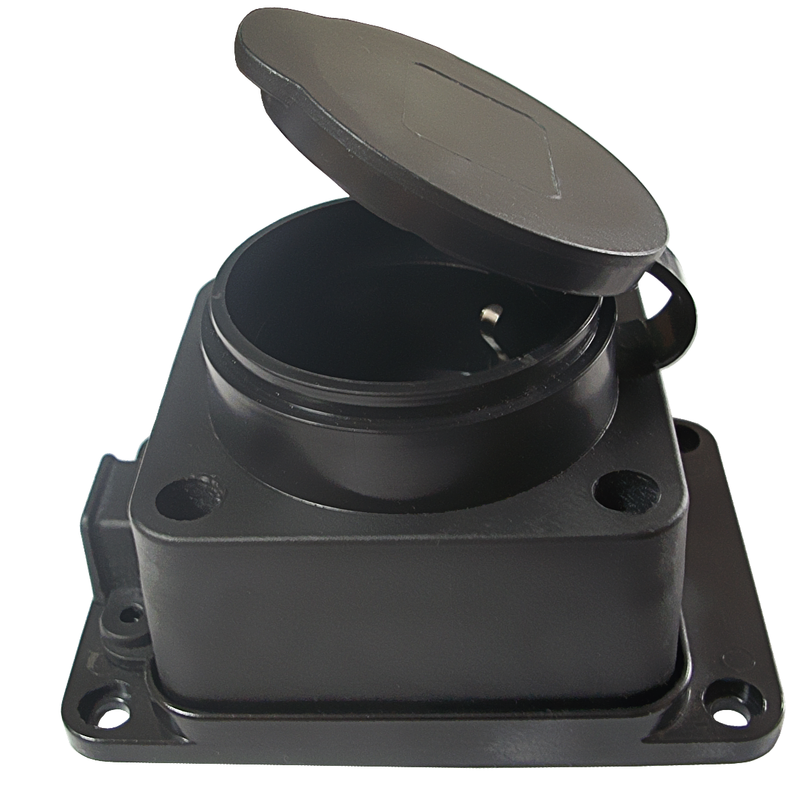 Waterproof Power Block, 1 Socket, with Grounding and Cover HN-084012N