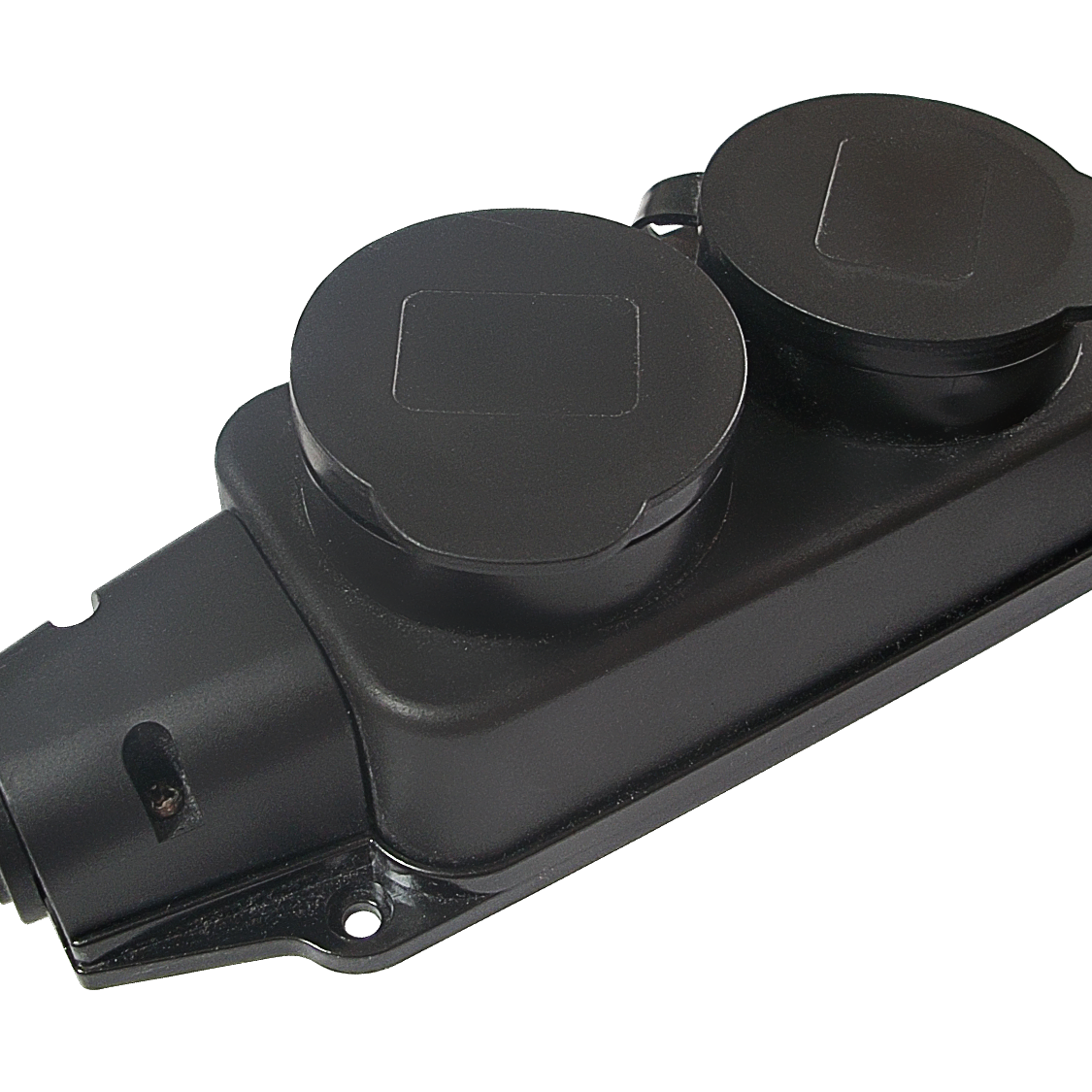 Waterproof Power Block, 2 Sockets, with Grounding and Cover HN-084022N