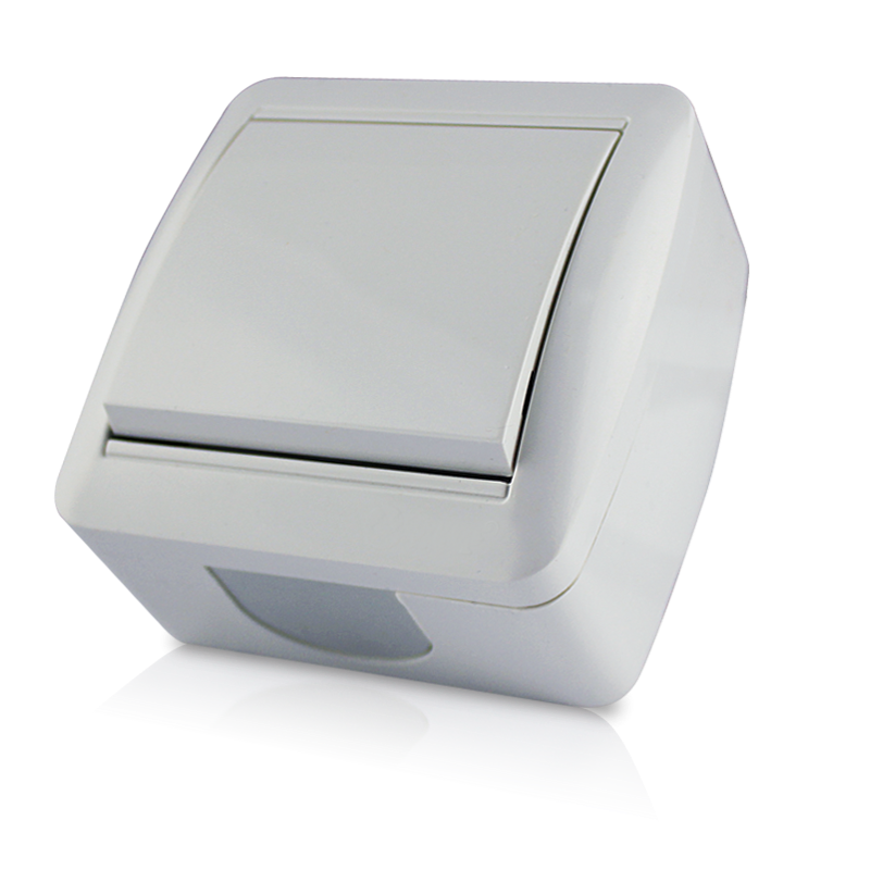Surface-Mounted Waterproof Single Switch RIGHT HAUSEN BERTA IP54 White HN-013011
