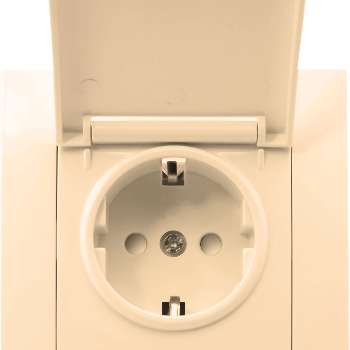  Single indoor socket with grounding, shutters and cover, cream RIGHT HAUSEN VELENA HN-011213