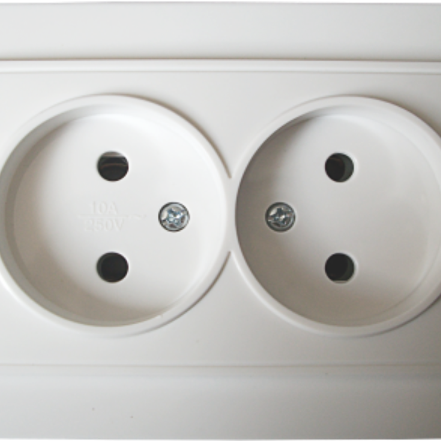 Double internal socket, white RIGHT HAUSEN KIRA HN-016091