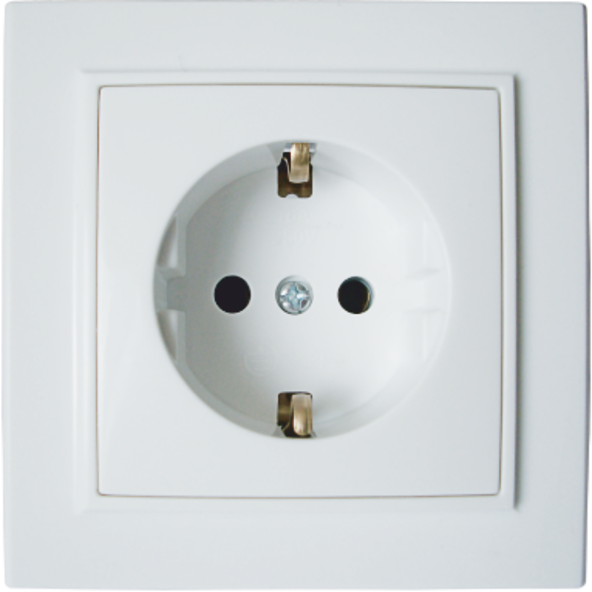 Single indoor socket with grounding, white RIGHT HAUSEN KIRA HN-016081