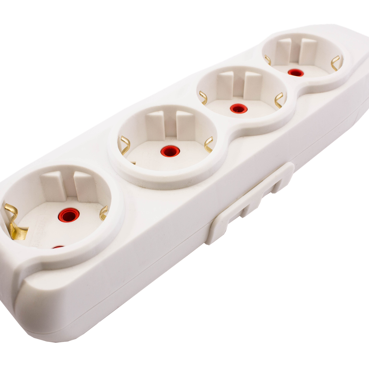 Right Hausen Kris Quadruple Extension Socket with Grounding, White HN-082071