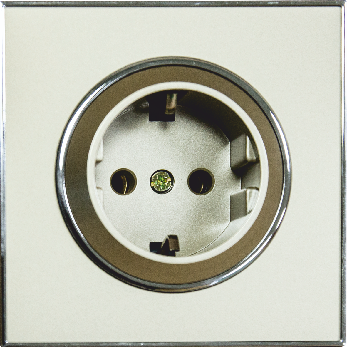  Single indoor socket with grounding, gold RIGHT HAUSEN LAURA HN-015088