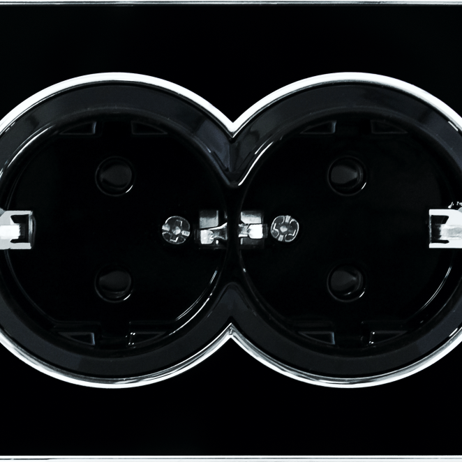  Double internal socket with grounding, black RIGHT HAUSEN LAURA HN-015102