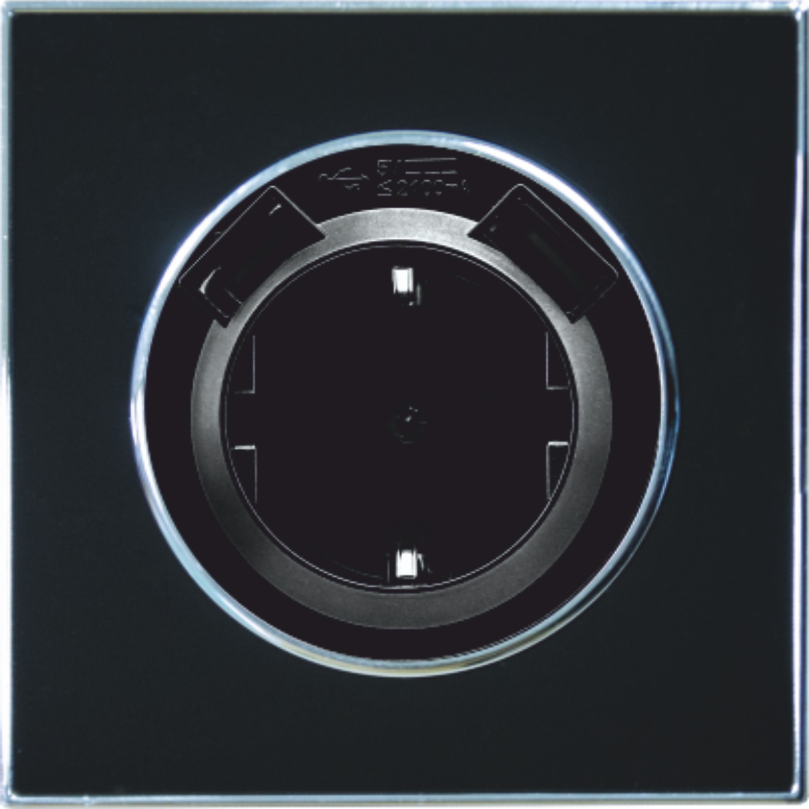  Single indoor socket with grounding and USB, black RIGHT HAUSEN LAURA HN-015242