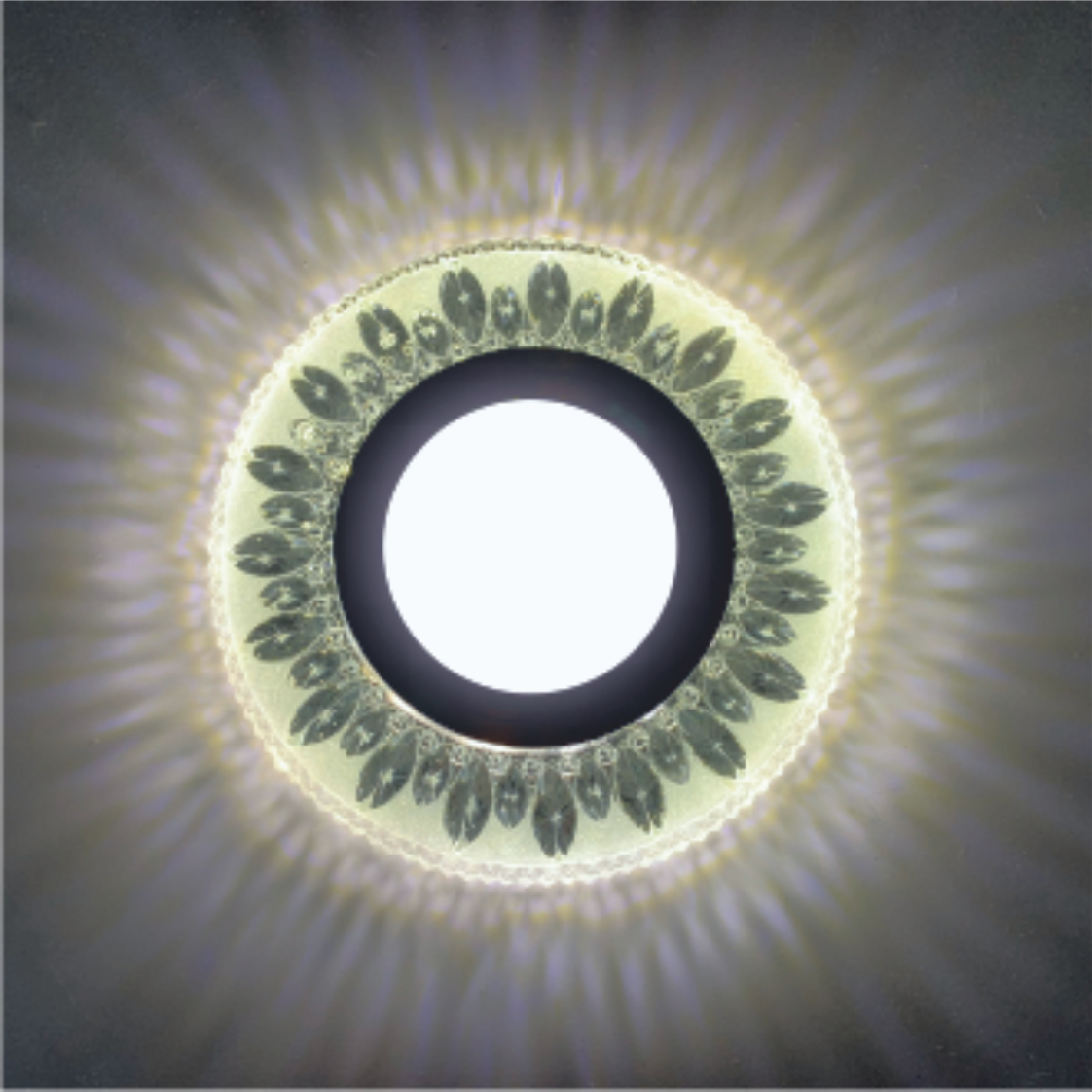 Recessed Spot LED PANEL RIGHT HAUSEN CRYSTAL 8 MR16 + 3W LED 4000K (HN-275100 - Clear / HN-275101 - Amber / HN-275102 - Blue)